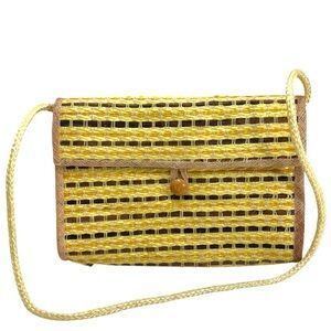 Vintage Mister Ernest Italian Woven Raffia Straw Clutch